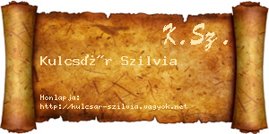Kulcsár Szilvia névjegykártya