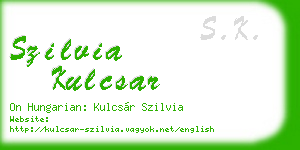 szilvia kulcsar business card