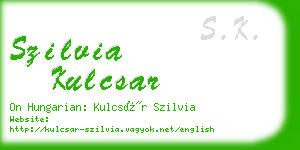 szilvia kulcsar business card